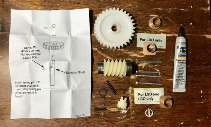 Linear garage door opener repair kit